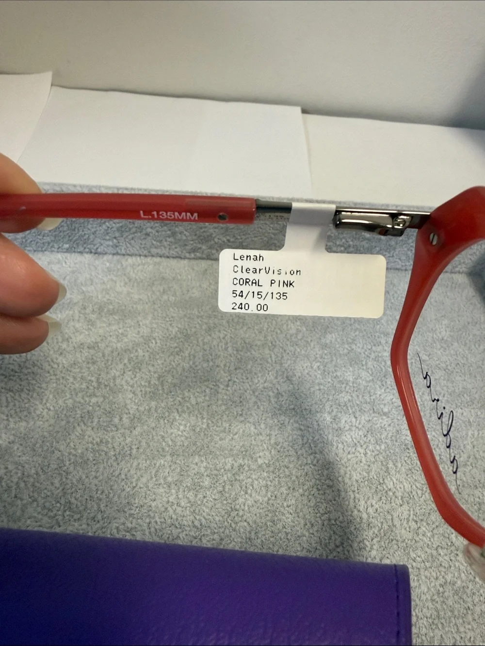 NWT Clearvision Adira Lenah Coral Pink Cat-Eye Glasses Rhinestone Temple 54 eye